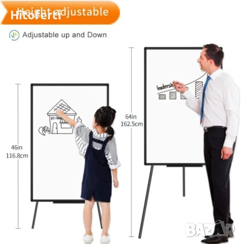 Преносима дъска VIZ-PRO Magnetic Whiteboard Easel Black, 90 x 60 cm, снимка 2 - Други - 54157976