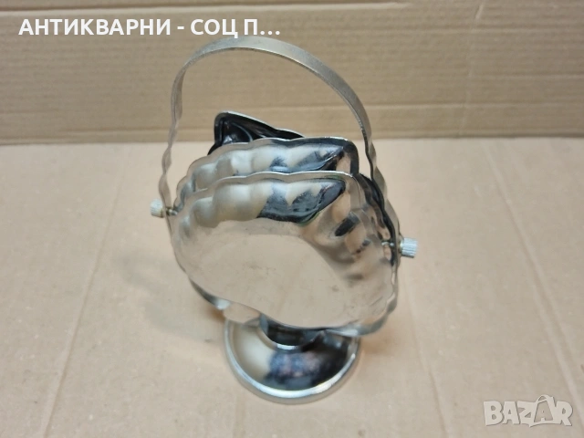 Стара Соц Метална Сгъваема Бонбониера, Поднос За Бонбони, Сладки и Други. / НОМЕР 496., снимка 2 - Антикварни и старинни предмети - 53660444