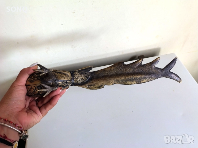 Страхотна Стара Бронзова Фигура,Скулптура-Фазан, снимка 5 - Антикварни и старинни предмети - 51774744