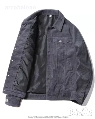 Мъжко яке от кадифе с едноредно закопчаване във винтидж стил, 4цвята , снимка 4 - Якета - 51667455