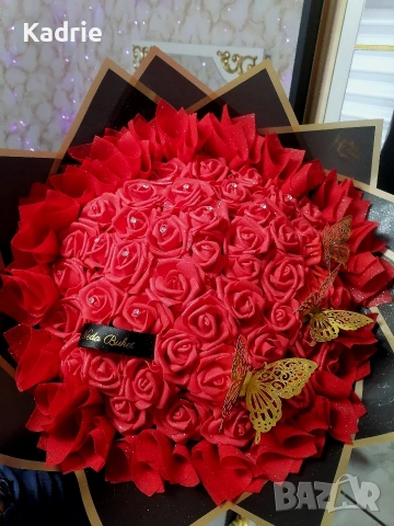 вечен букет от 50 рози , снимка 2 - Декорация за дома - 53201366