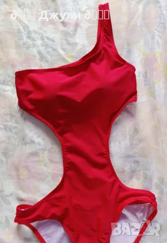 Изрязан червен бански с подплънки ❤️, снимка 5 - Бански костюми - 49751004