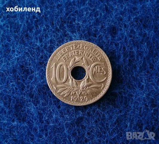 10 центимес Франция 1929, снимка 1 - Нумизматика и бонистика - 46278854
