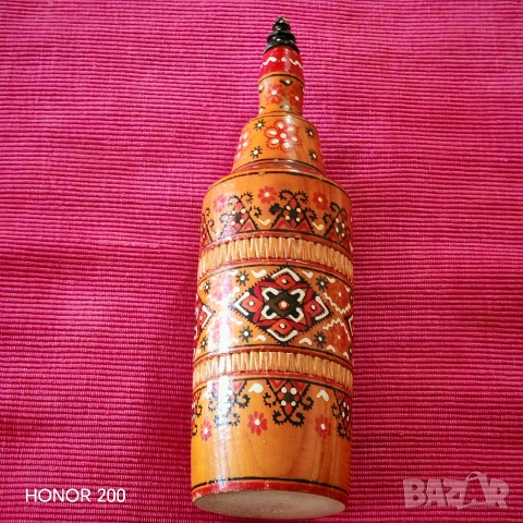 Руско народно творчество дървена бутилка. , снимка 4 - Декорация за дома - 53856850