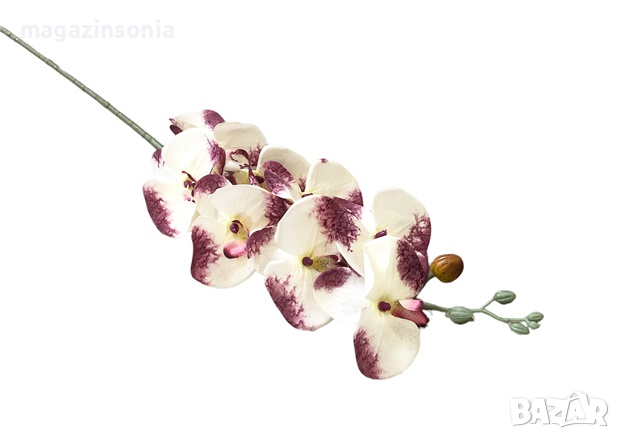 Стрък страхотна декоративна Орхидея//90 см.//двуцветна, снимка 2 - Изкуствени цветя - 44950689