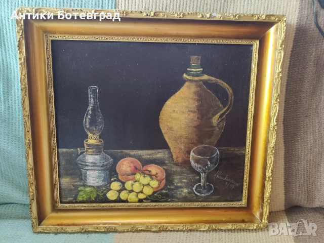 Стара немска маслена картина , снимка 3 - Антикварни и старинни предмети - 53467178