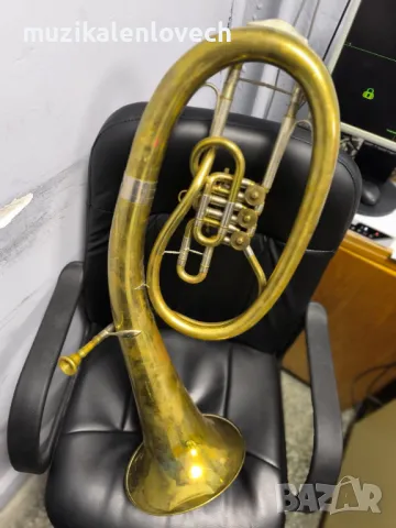 Weltklang Bb Tenor Horn(3RV) - Тенор Валдхорна Баритон с мундщук /made In Germany - DDR/, снимка 12 - Духови инструменти - 44637667