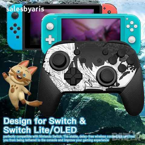 Безжичен контролер за Switch/Switch Lite/Switch OLED, с двойна вибрация и движение., снимка 6 - Аксесоари - 45180919