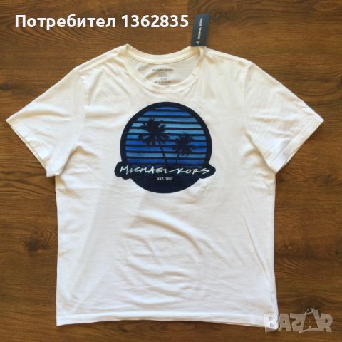 НОВА оригинална бяла памучна тениска MICHAEL KORS размер L от САЩ, снимка 1 - Тениски - 46168885