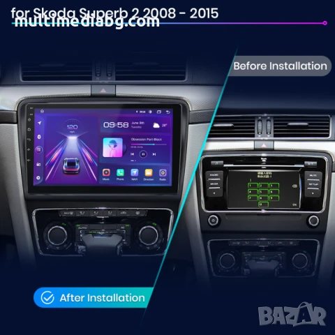 Skoda Superb 2 2008 - 2015 Мултимедия Навигация Android, снимка 2 - Аксесоари и консумативи - 51107327