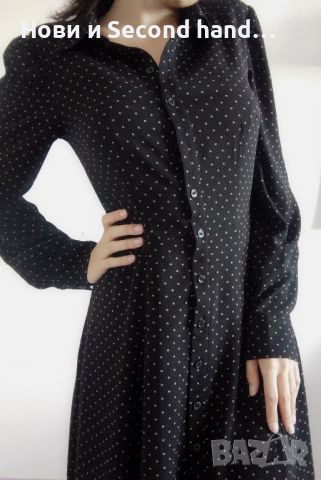 H&M Черна рокля на точки, снимка 1 - Рокли - 45796525