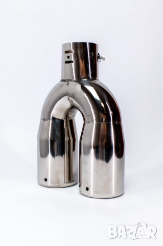 Накрайник за ауспух, двоен, неръждаема стомана, снимка 2 - Аксесоари и консумативи - 51816311