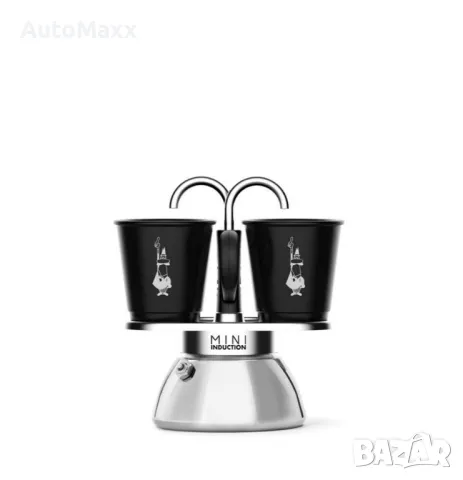 Комплект кафеварка с 2 броя чаши Set Mini Bialetti Italy индукционна черна

