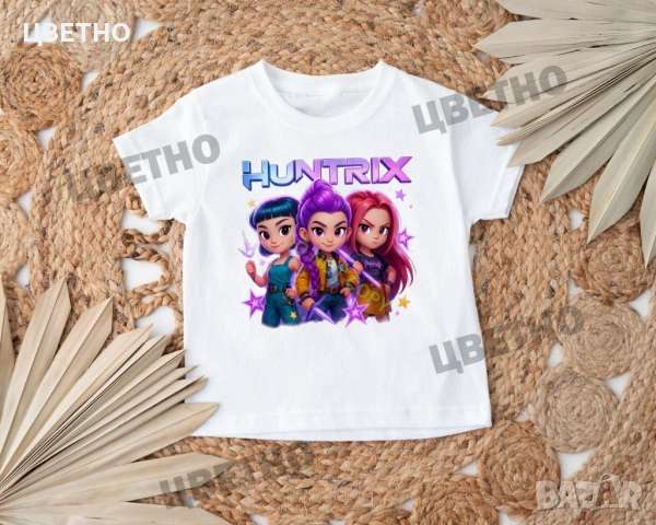 Детска тениска KPop Demon Hunters – The Huntrix, щампа, снимка 3 - Детски тениски и потници - 53147177