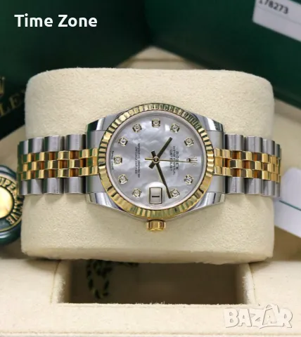 Rolex Datejust 31mm Two-Tone Yellow Gold MOP Dial Diamond Jubilee Дамски Различни Варианти, снимка 3 - Дамски - 48183035