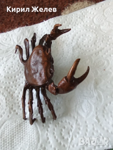 Бронзова фигурка на рак 54441, снимка 5 - Колекции - 54171048