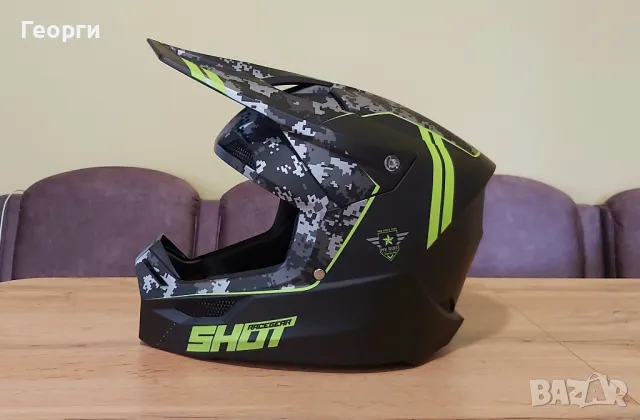 Каска за мотокрос Shot Furious Army Green Matt M + очила, снимка 4 - Аксесоари и консумативи - 50380140