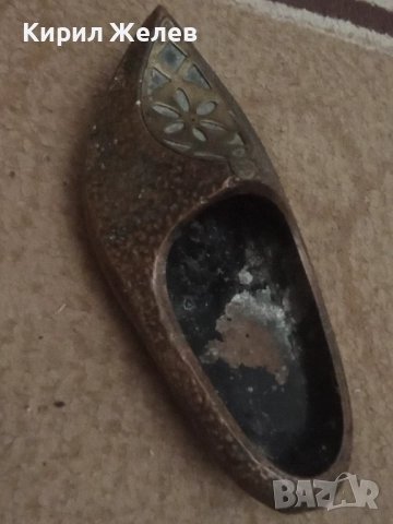 Пепелник месингов обувка 27063, снимка 4 - Антикварни и старинни предмети - 52124650