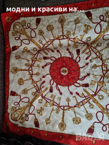 Голям копринен шал, снимка 10 - Шалове - 52184527