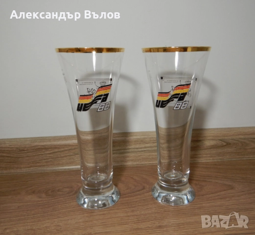 Стари Рекламни Чаши Турборг УЕФА 1988 Финал Фубол Бира, снимка 4 - Колекции - 51551480