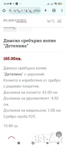 Дамско сребърно колие, снимка 2 - Колиета, медальони, синджири - 47464449