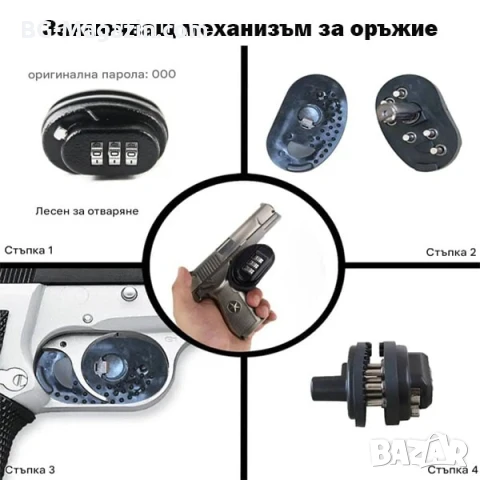 Заключващ механизъм за оръжие с код за пистолет ловна пушка въздушна еърсофт помпа със съчми лов