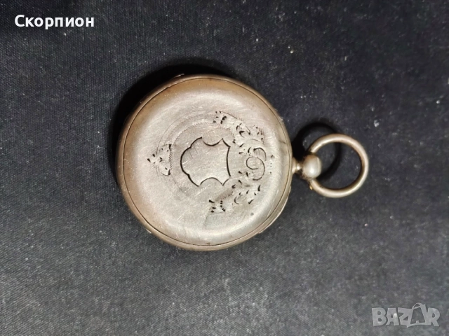 Швейцарски СРЕБЪРЕН джобен часовник 1900г. с ключе - 10 РУБИНА ПРОМОЦИЯ, снимка 5 - Джобни - 51778334