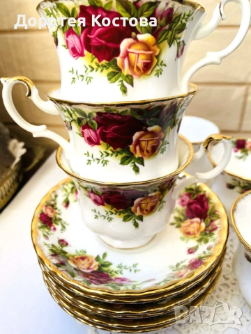 ROYAL ALBERT красив двоен сет от костен порцелан от Англия, снимка 4 - Антикварни и старинни предмети - 52957760