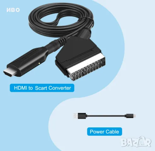 Преобразуващ кабел  HDMI to Scart, снимка 2 - Кабели и адаптери - 46636598