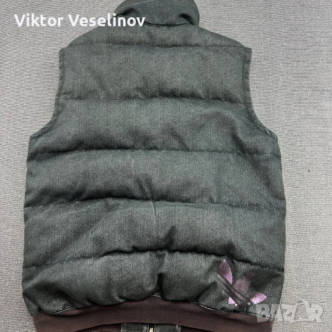 Adidas Puffer Vest Мъжка Жилетка Размер S Сива Trefoil Gilet Пухено, снимка 10 - Якета - 51539510