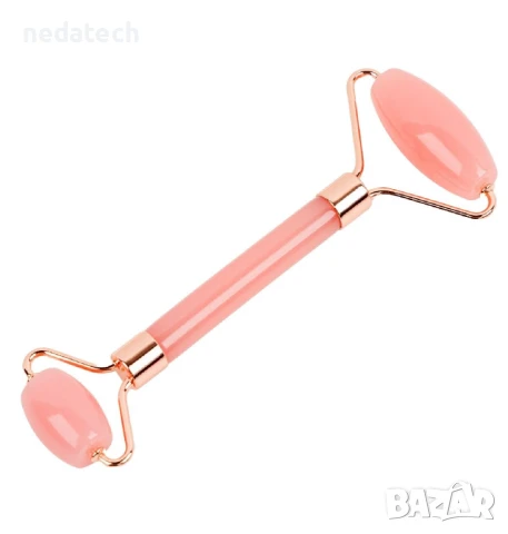  Масажен ролер с минерален камък, Розов, 14,5 см. 