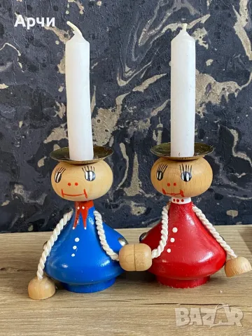 Дървени човечета с магнитни ръчички/Свещници, снимка 5 - Други - 49702504