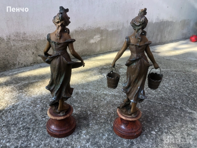 чифт старинни метални фигури, снимка 2 - Антикварни и старинни предмети - 50025113