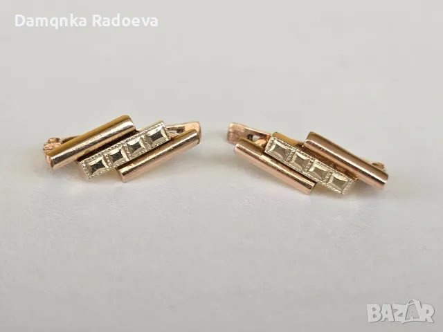 Украйнски златни обеци 14 карата, снимка 10 - Обеци - 46708524