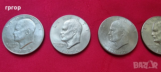 Оригинална монета. САЩ. Долар. Един Американски долар .6 бройки различни години., снимка 6 - Нумизматика и бонистика - 47963131
