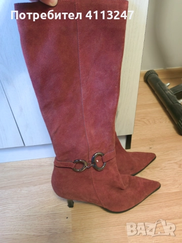 Италиански ботуши велур нови , снимка 3 - Дамски ботуши - 52065013