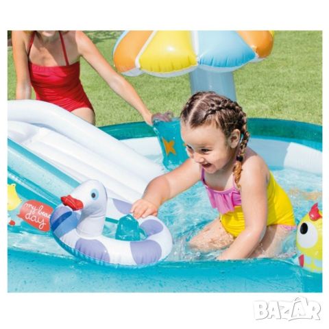 Подарете на вашите деца безкрайно удоволствие с надуваемия басейн за игра и пързалка от I N T E X, снимка 5 - Басейни и аксесоари - 45732835