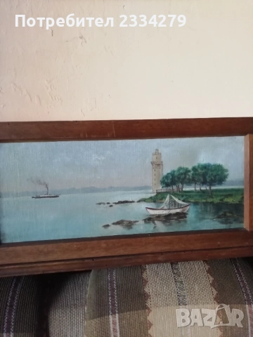 Античен голям триптих, стари рисувани картини на платна. , снимка 5 - Пана - 51802904