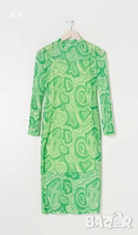 Нова Шарена зелена midi рокля , снимка 4 - Рокли - 50860977