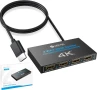 НОВ eSynic 4K@30HZ HDMI сплитер 4 портов HDMI сплитер HDCP 1.4 Hdcp Bypass, поддържа Dolby, снимка 1