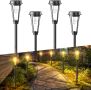 Quntis 4 броя соларни градински светлини за пътеки, IP64 водоустойчиви, топло бяло, снимка 1