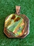 Сребърен медальон с инкростиран цветен Седеф Халиотис ювелирна изработка 52748, снимка 2
