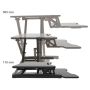 Регулируемо бюро Stand Up Desk Riser SD-80S, 80х40см, Черен, снимка 5