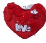 Подаръчна плюшена музикална възглавничка Сърце с бял надпис LOVE, 40см, снимка 1