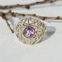 Сребърен пръстен с Аметист 5970, снимка 5