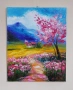 "Пролетен пейзаж" Картина 50х40 см, Маслена живопис с шпакла, снимка 2
