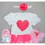Комплект "Сърце-рози" - боди рокличка, пантофки и лента за коса, снимка 3