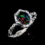 Сребърен пръстен с етиопски опал 8x7, тегло 2.5гр., снимка 1 - Пръстени - 45026482