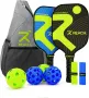 Reach Sports Pickleball комплект – 2 ракети от фибростъкло, 4 топки, чанта за носене, снимка 1