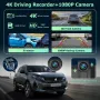 Carplay за кола 9.3'' IPS сензорен екран, с 4K HD Dash Cam+1080P задна, снимка 4